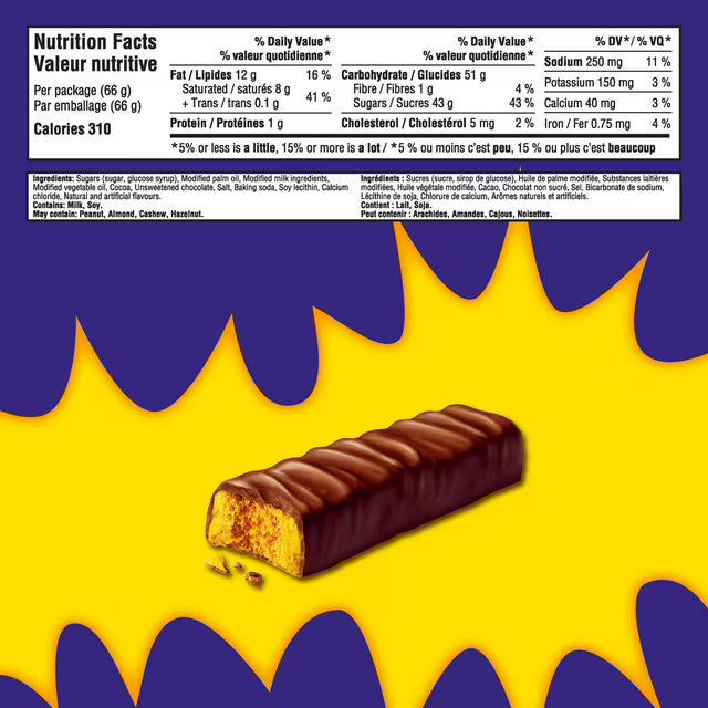 Cadbury Crunchie Chocolate Bar King Size (66g)
