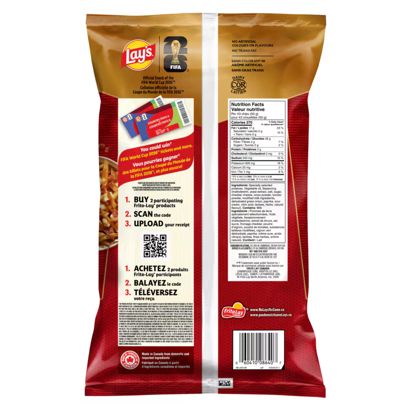Lay's Bacon Poutine Flavoured Potato Chips 220G