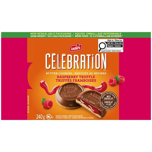 Leclerc Celebration Raspberry Milk Chocolate Cookies (240G)