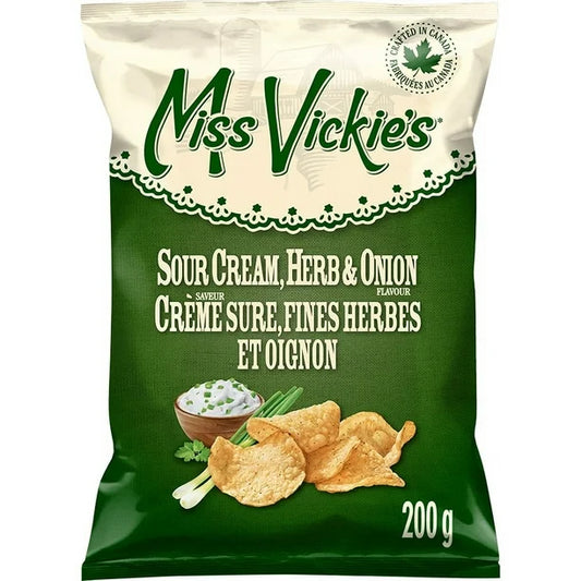 Miss Vickie's Sour Cream, Herb, & Onion Potato Chips 10 Pack (10 x 200G)