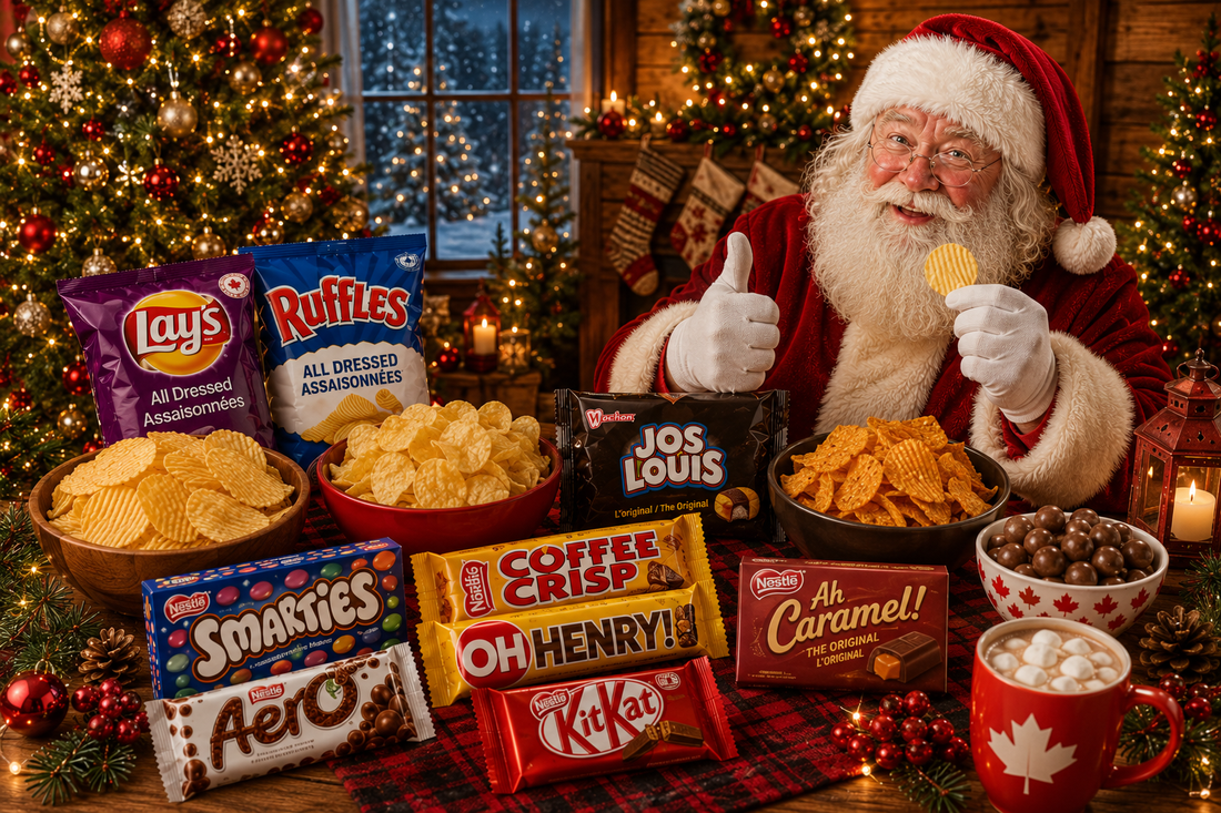 Christmas Canadian Snacks Shipped Internationally, UK, USA, France, Austria, Coffee Crisp, Jos Louis, All Dressed Chips