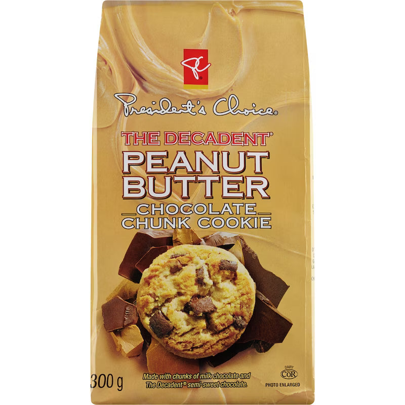 Presidents Choice The Decadent Peanut Butter Chunk Cookies (300G)