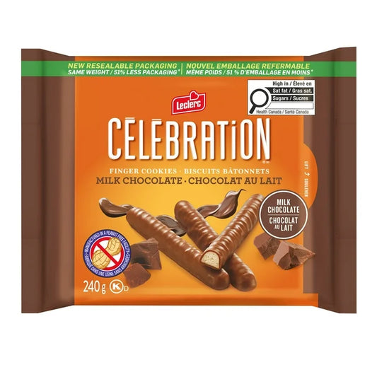 Leclerc Celebration Milk Chocolate Finger Cookies (240G)