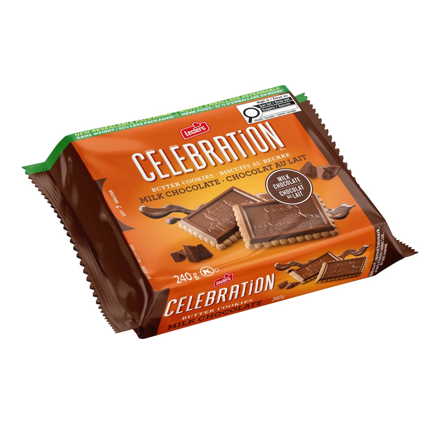 Leclerc Celebration Milk Chocolate Butter Cookies (240G)