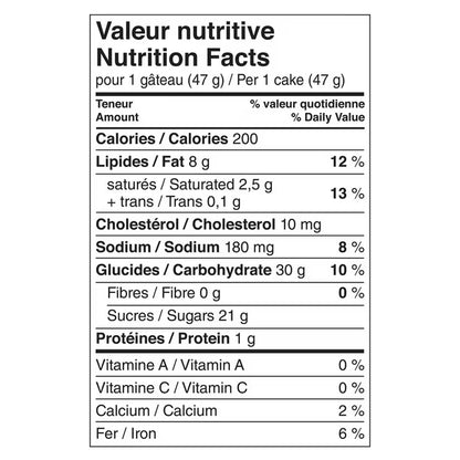 Vachon 1/2 Moon Chocolate Snack Cakes 6 Pack 282G