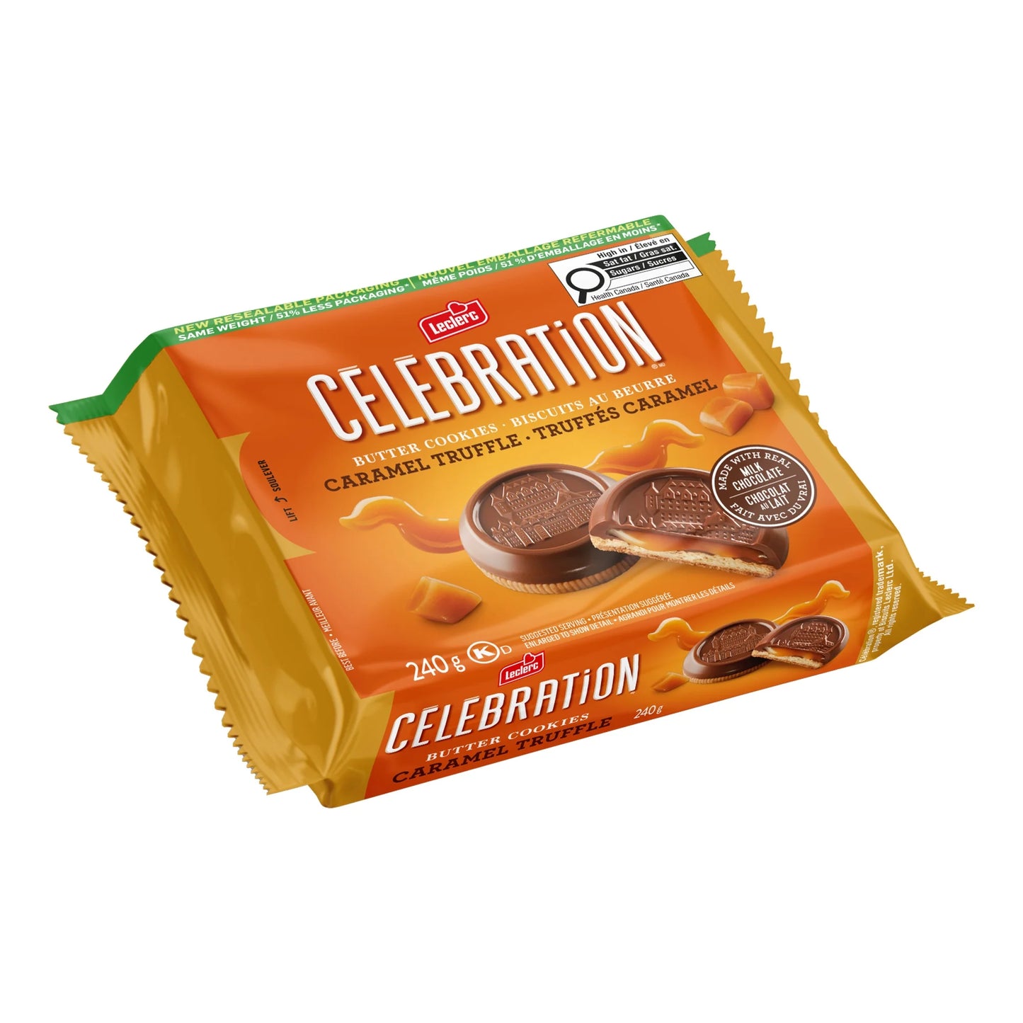Leclerc Celebration Caramel Truffle Cookies (240G)