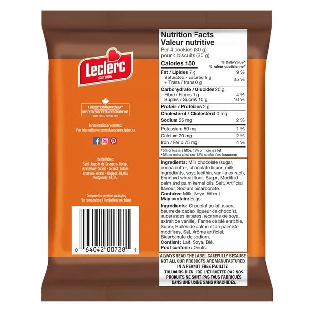 Leclerc Celebration Milk Chocolate Finger Cookies (240G)