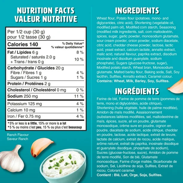 Crispers Ranch Flavour Snacks 12 Pack (12 x 145G)