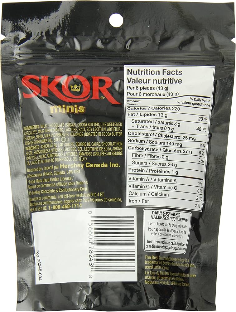 Hershey's Skor Minis Butter Toffee Candy (191G)