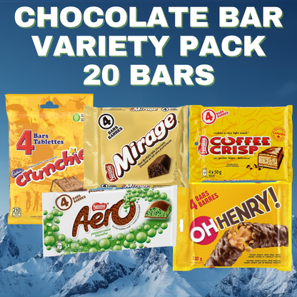 Chocolate Bar Variety Pack (20 Full Size Bars) (708g / 1.5lbs)