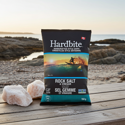 Hardbite Rock Salt & Vinegar Flavour Potato Chips (150g)