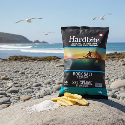 Hardbite Rock Salt & Vinegar Flavour Potato Chips (150g)