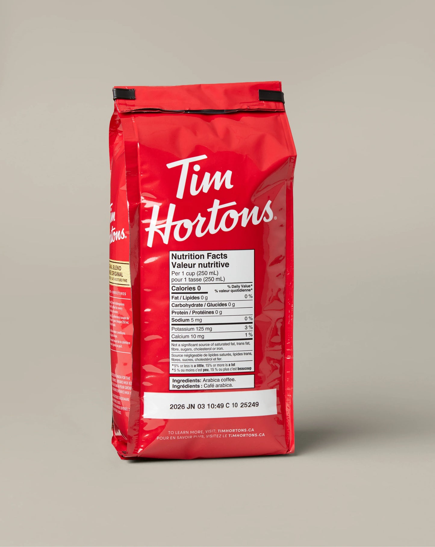 Tim Hortons Original Coffee Medium Roast Coffee Grounds 300G