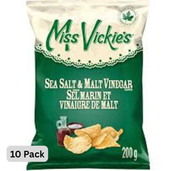 Miss Vickie's Sea Salt & Malt Vinegar Potato Chips 10 Pack (10 x 200G)
