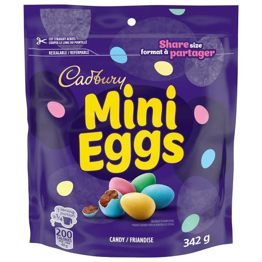 Cadbury Mini Eggs Chocolate Candy Full size Share bag (342g)