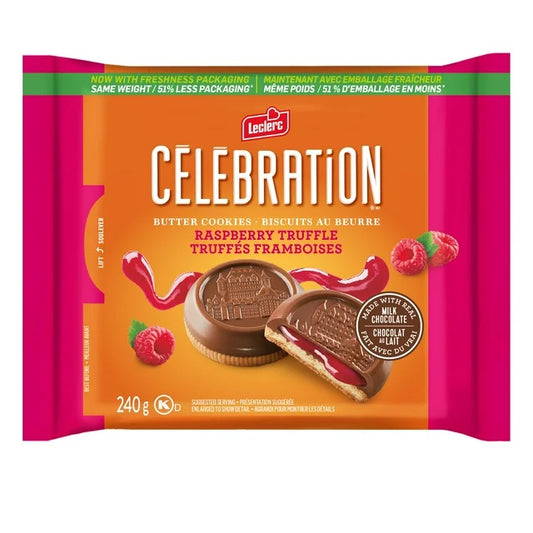 Leclerc Celebration Raspberry Milk Chocolate Cookies (240G)