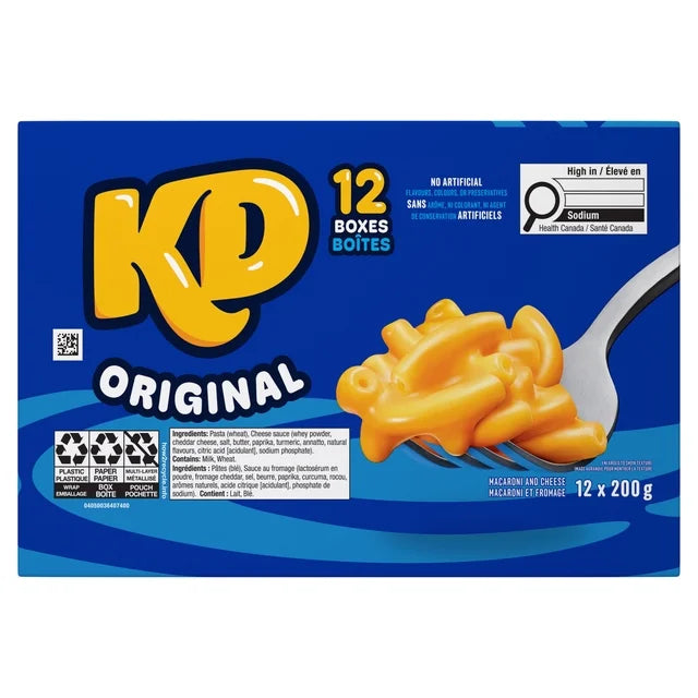 Kraft Dinner Original Mac and Cheese Dinner 12 Pack (12 x 200G)