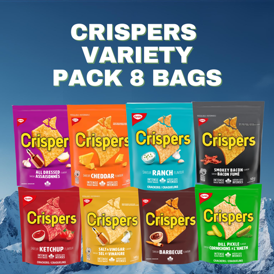 Crispers Full Size Variety Pack (8 Full Size Bags) (1.5kg / 3.3lbs)