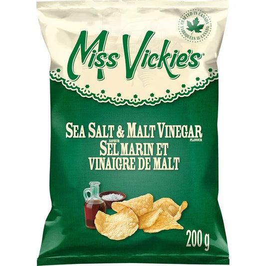 Miss Vickie's Sea Salt & Malt Vinegar Potato Chips 200G
