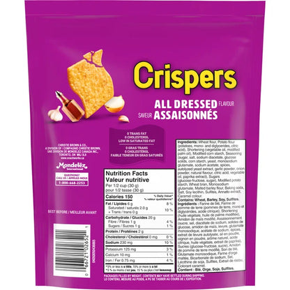 Crispers All Dressed Flavour Snacks 12 Pack (12 x145G)