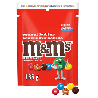 Peanut Butter Milk Chocolate M&M Candies Sharing Bag (165G)