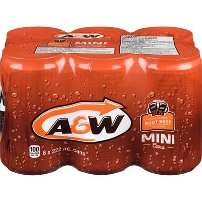 A&W Root Beer 6 Pack Cans - (222ml x 6)