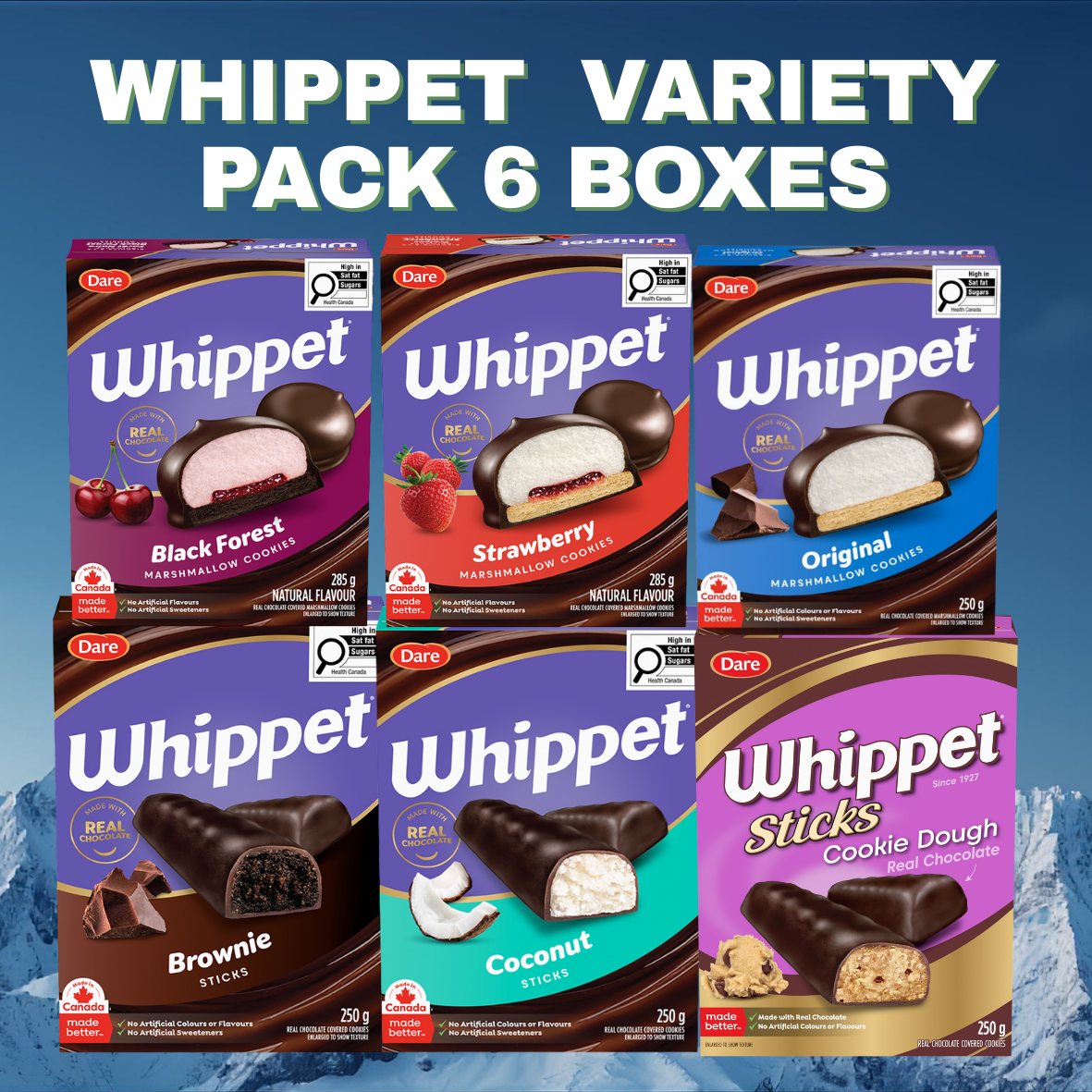 Whippet Variety Pack - 6 Full Size Boxes (1.6kg / 3.5lbs)